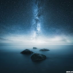  冰岛观绝美星空深蓝色的天空渲染孤独气氛
