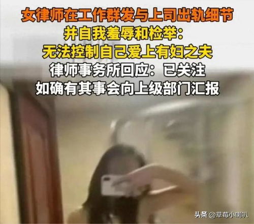  女律师在工作群自曝与上司出轨细节,发上半身赤裸照片令人咋舌