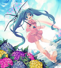  初音未来图片可爱唯美飞满天空的雪花是寂寞流动的水滴