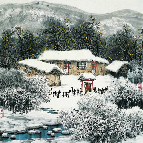 山水画入门雪景的画法