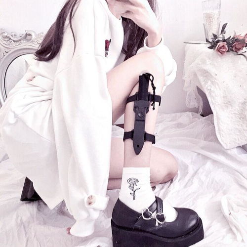  cos暗黑日系特工硬妹腿环女饰品绑腿刀jk性感朋克制服小腿环