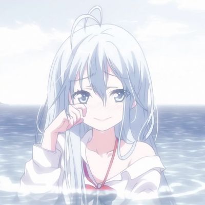  蓝色清新女生动漫头像,头像女生简单蓝色系