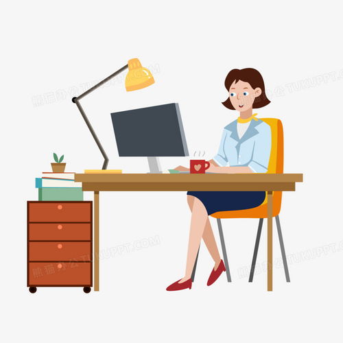  卡通办公扁平化职业工作女性元素png图片素材免费下载psd格式30003000像素熊猫办公
