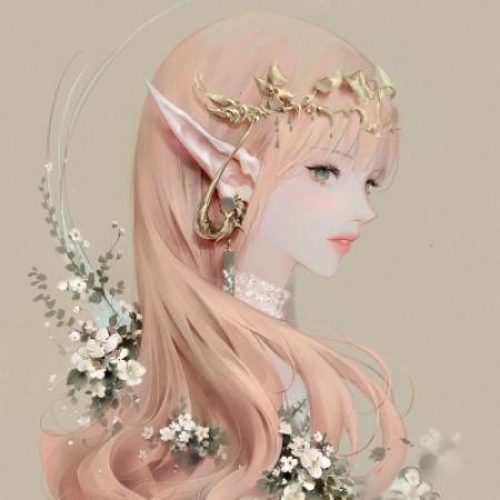  二次元手绘唯美插画女生头像,手绘美女非常的清晰的