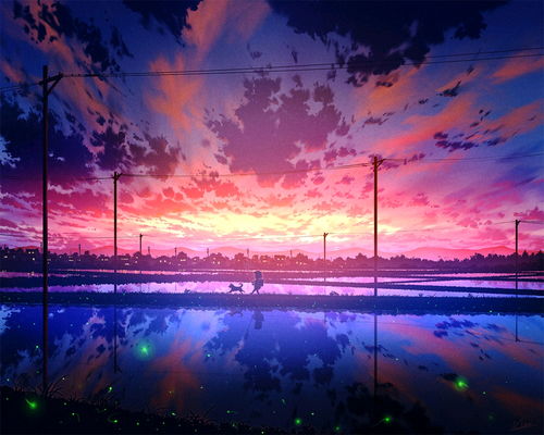  唯美画风的二次元动漫风景壁纸
