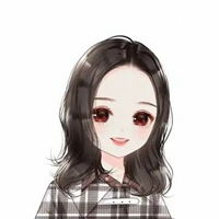  黑头发中分女孩头像卡通