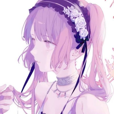 唐崎夜雨手绘插画女生头像
