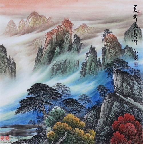  国画大师周金阊山水画作品欣赏巍巍山河,神采飞扬