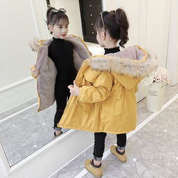  萌语之星女童棉衣2018新款韩版洋气儿童加厚棉服中长款冬装女宝宝棉袄外套