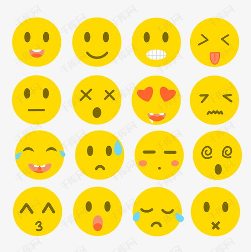  矢量emoji卡通可爱笑脸表情包素材图片免费下载千库网