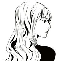  手绘头像黑白简约女生简单头像女生手绘黑白