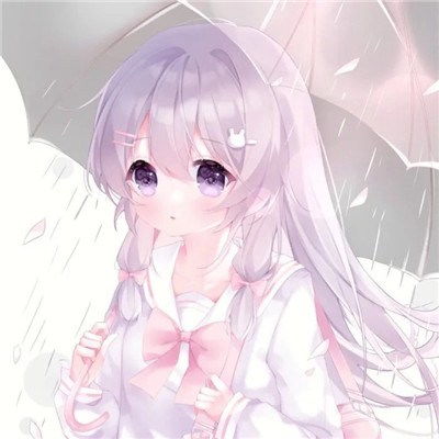  下雨天打伞少女心动漫头像图片,二次元唯美图片欣赏