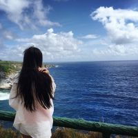  背影长发唯美海边精选女生qq头像大全