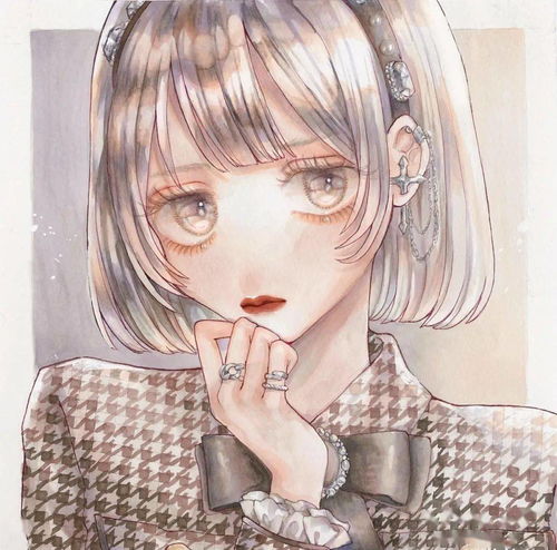  马克笔插画眼睛超美软萌洛丽塔漫画少女头饰发型裙子上色画法