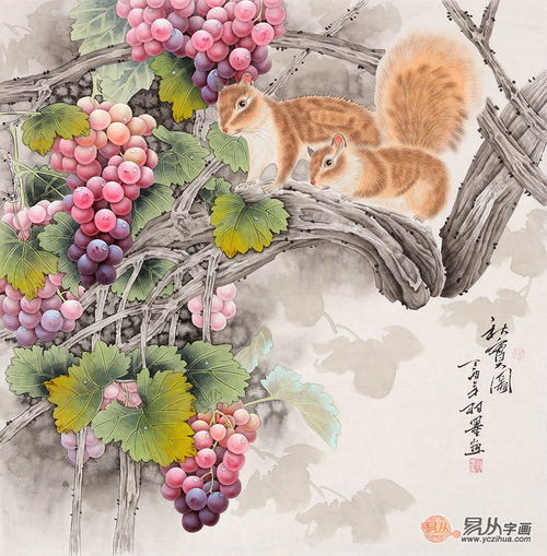  餐厅适合挂什么画,选择国画葡萄图的三大好处