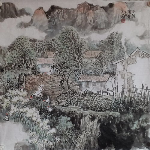  扎根山水,寄情笔墨,著名画家王占魁乡村题材山水画欣赏