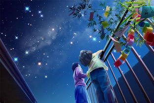  仰望星空的动漫图片