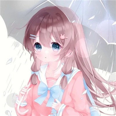  下雨天打伞少女心动漫头像图片,二次元唯美图片欣赏