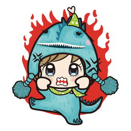  卡通形象设计小魔怪恐龙造型宝宝表情包吉祥物