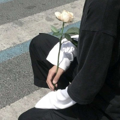  手里拿花的男生头像单身头像想恋爱了