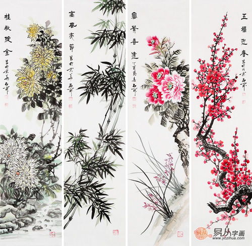  客厅背景墙装饰画选择国画花鸟画才更有品味