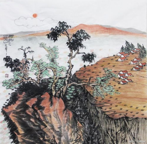 宫扇,幽兰,独倚阑珊画家金惠华的诗意山水画