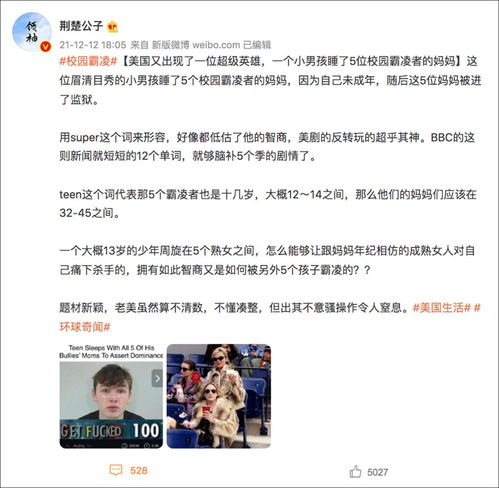  核查美国男孩用奇葩手段报复校园霸凌者假