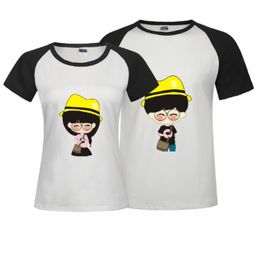  情侣萌小希和阿树时尚插肩情侣装t恤