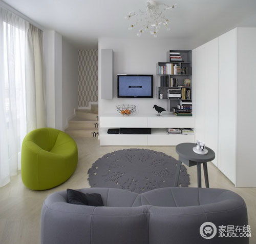  动物元素装饰二层小公寓65平简约空间