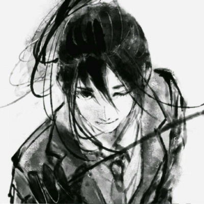  苏瓷古风动漫男头黑白风古风动漫成熟高冷