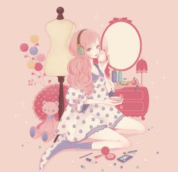 萌系少女手绘插画二次元美女