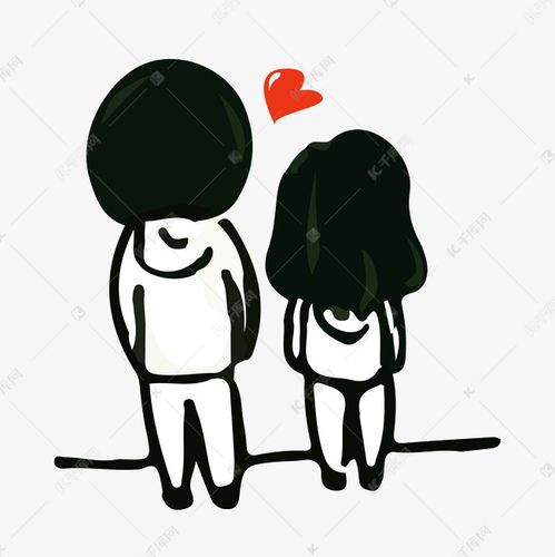  卡通手绘约会小情侣背影免抠下载素材图片免费下载千库网