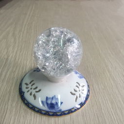  假山冰裂球招财转运风水摆件流水水晶球工艺品