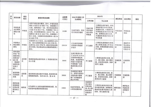  岳阳市2019年重大建设项目计划表