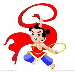  哪吒带颜色的简笔画的图片