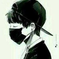  动漫男戴口罩帅气头像黑白头像男生