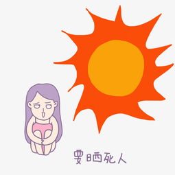  夏日清凉手绘卡通可爱香芋紫女孩太阳晒死人表情包图片素材其他格式下载卡通手绘边框大全