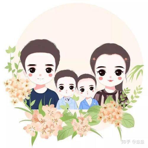 夫妻一儿一女微信头像