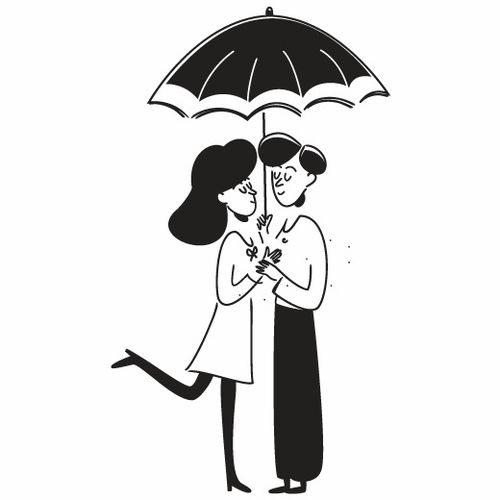  可爱小人简约黑白线条小人插画一笔画潮流插画人物动作开心生气占位符图标贴纸免扣2d卡通插画手绘png免抠素材53插画简约线条小人