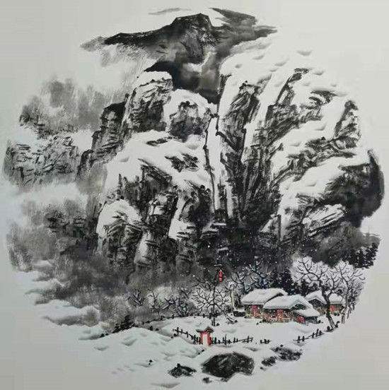  王珂珊冰雪山水画作品欣赏