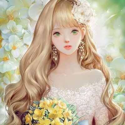 头像女生唯美可爱插画