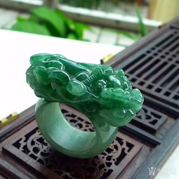  22mm满绿招财貔貅翡翠扳指