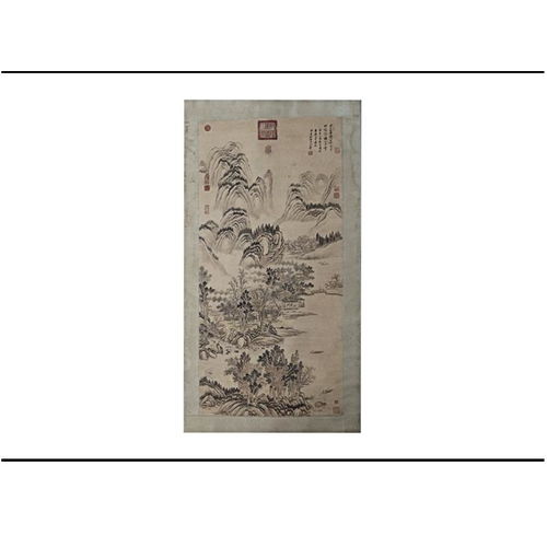 嘉宣古玩王翚款茅檐静坐图