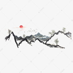  中国水墨山水简约东方意境早春国画png素材图片免费下载高清psd千库网图片编号11821074