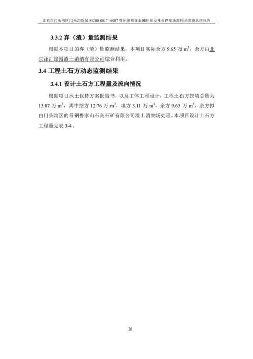  表情门头沟新城商业金融用地及社会停车场库用地项目水土保持验收公开...表情