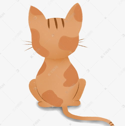  猫咪背影手绘插画素材图片免费下载千库网