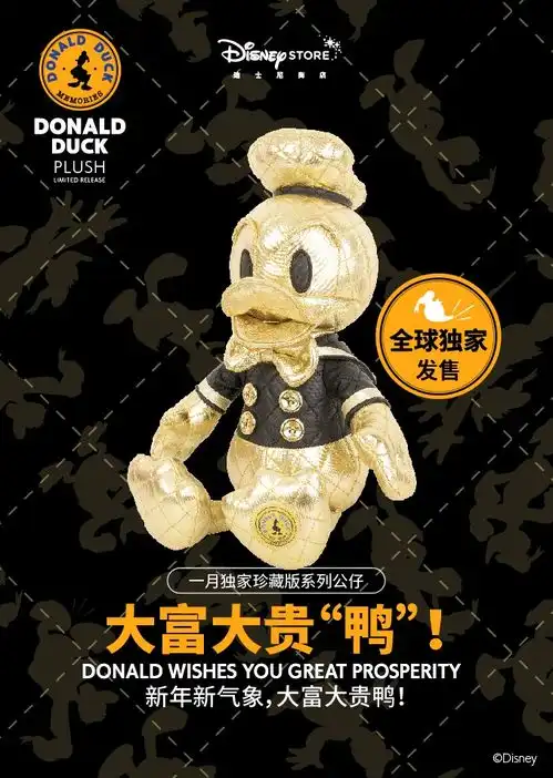  表情迪士尼元旦发布85周年公仔,祝你大富大贵鸭唐老鸭表情