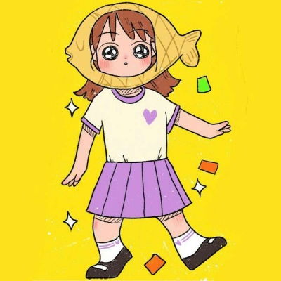  可爱卡通手绘小女孩微信头像