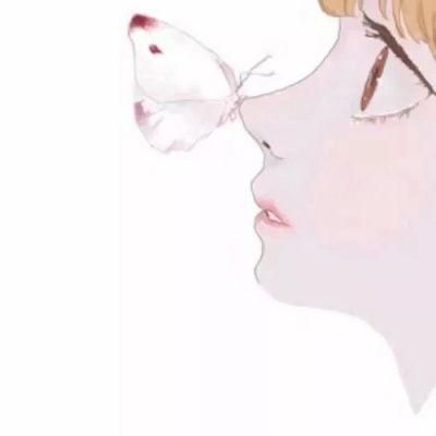  手绘头像女简约文艺彩色手绘女生头像韩版
