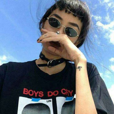  墨镜女头像霸气范酷女孩头像戴墨镜侧脸
